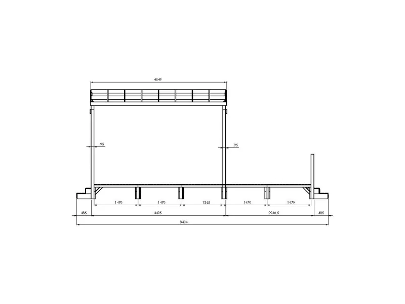 Terrasse communicante à 2 mobil-homes, la Tribu XL Clairval d'une largeur de 7,43 m et profondeur de 3,92 m- couverte 4,55 m profondeur 4,32 m 